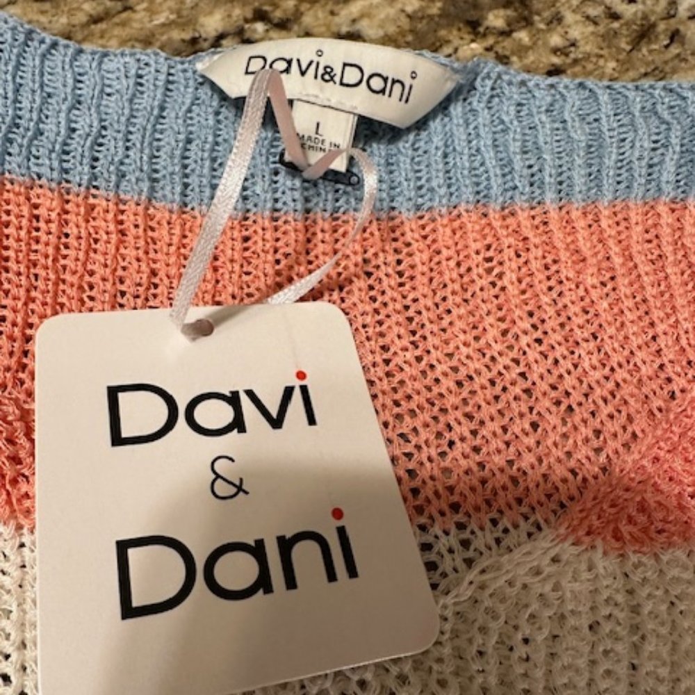 Davi & Dani Pastel Color Block Knit Sweater 4058 … - image 9